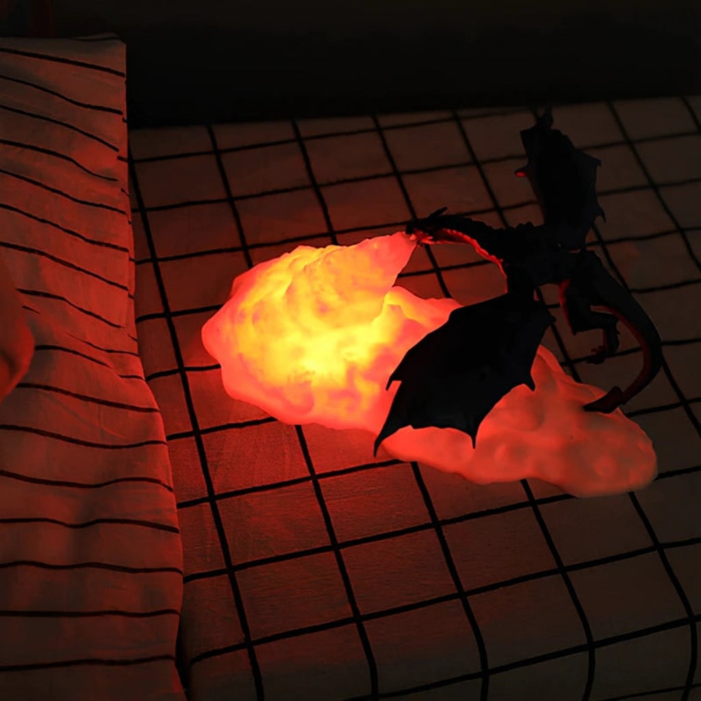 Halloween Dekoration Drachen Nachtlicht LED Feuer Lampe - Image 3