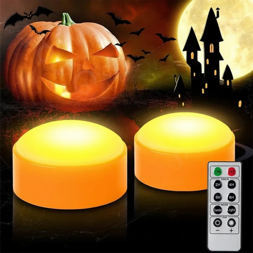 Halloween Dekoration LED Kürbislampen Lichtset 2 Stück - Image 1