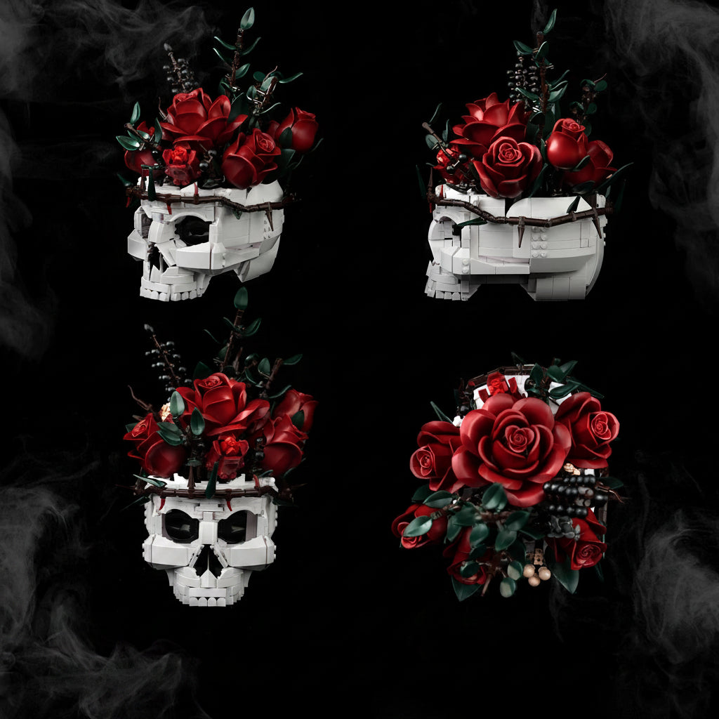 Halloween Dekoration Totenkopf Blumenarrangement Gothic Design - Image 5