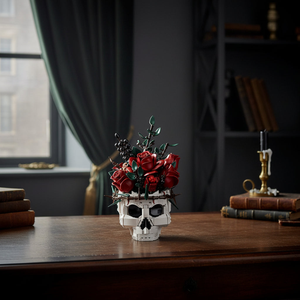 Halloween Dekoration Totenkopf Blumenarrangement Gothic Design - Image 7