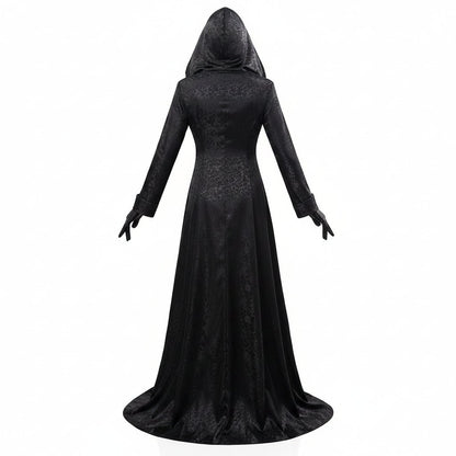 Halloween Kostüm Gothic Schwarzes Kapuzenkleid Damen - Image 2