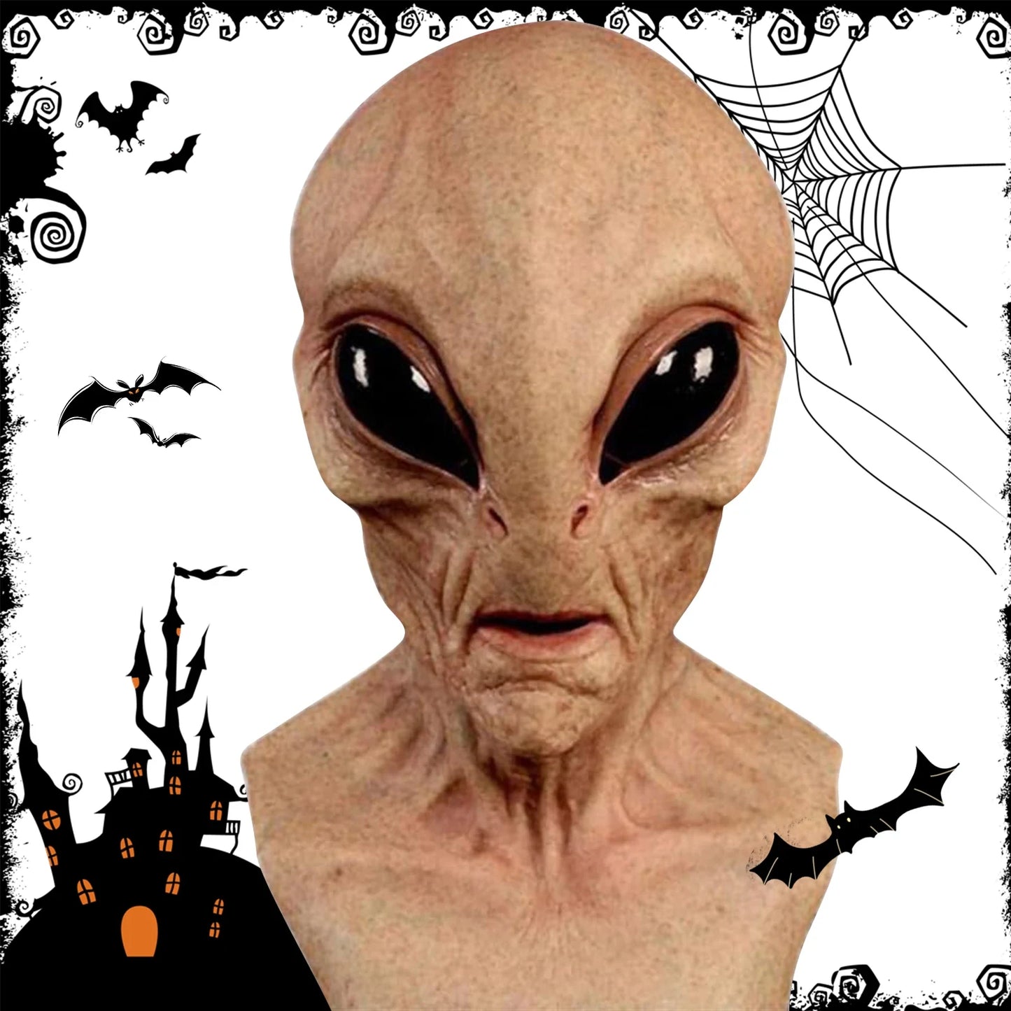 Halloween Kostüme Alien Maske Realistische Vollkopf - Image 2