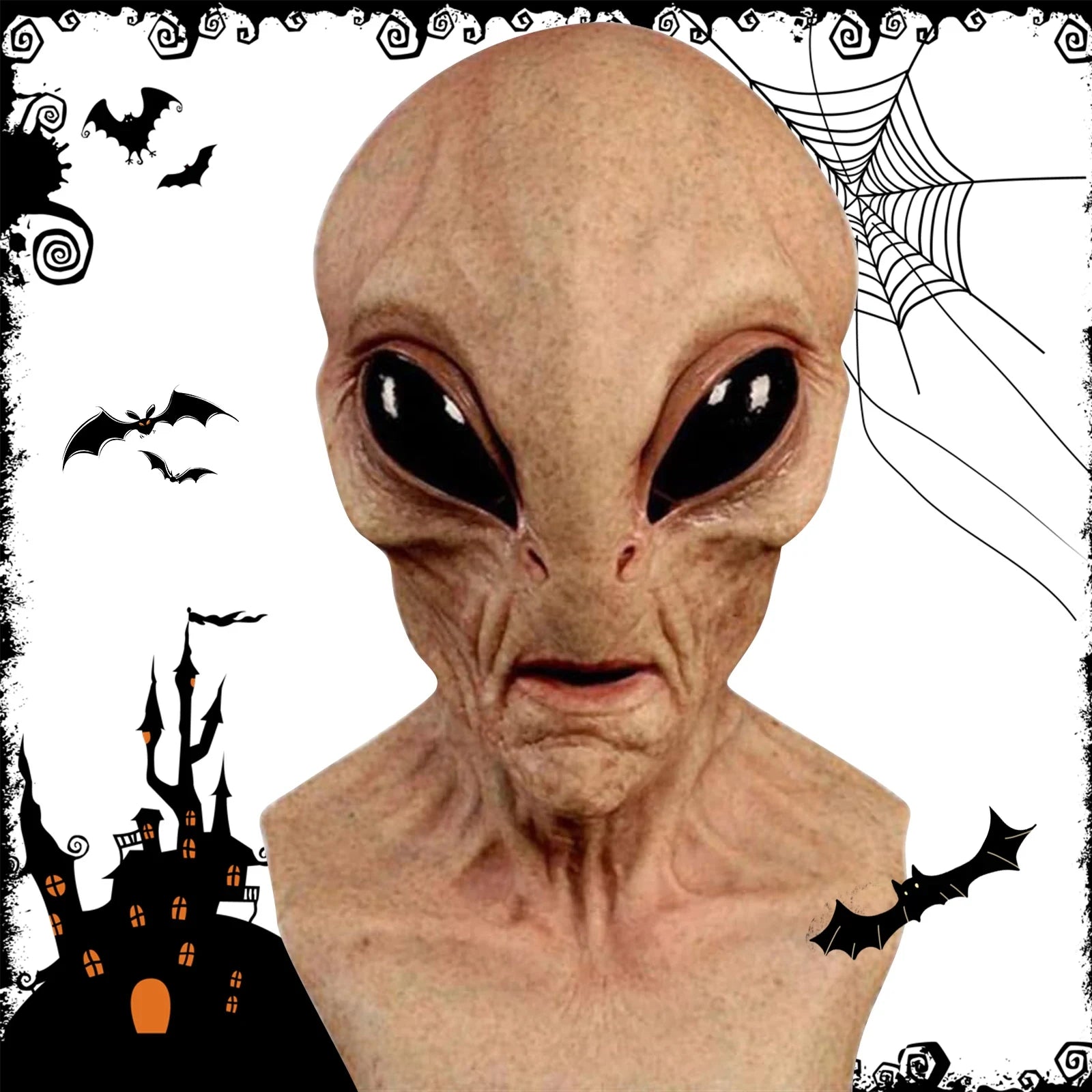 Halloween Kostüme Alien Maske Realistische Vollkopf - Image 2