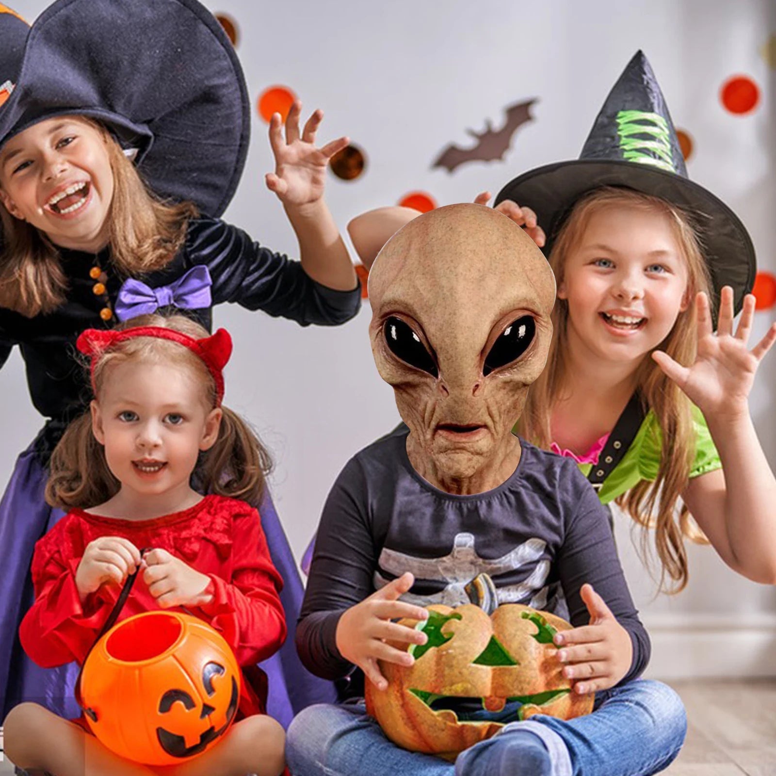 Halloween Kostüme Alien Maske Realistische Vollkopf - Image 4