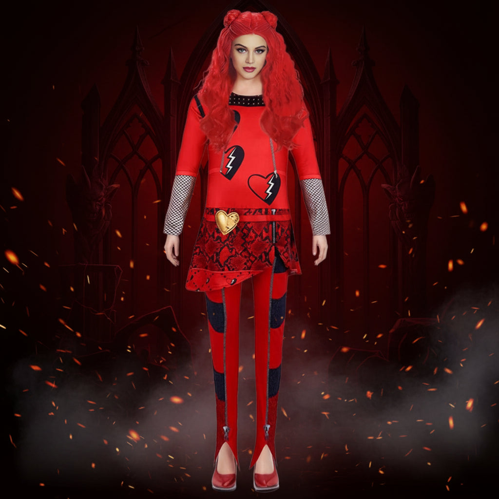 Halloween Kostüme Damen Rotes Cosplay Outfit Perücke - Image 2