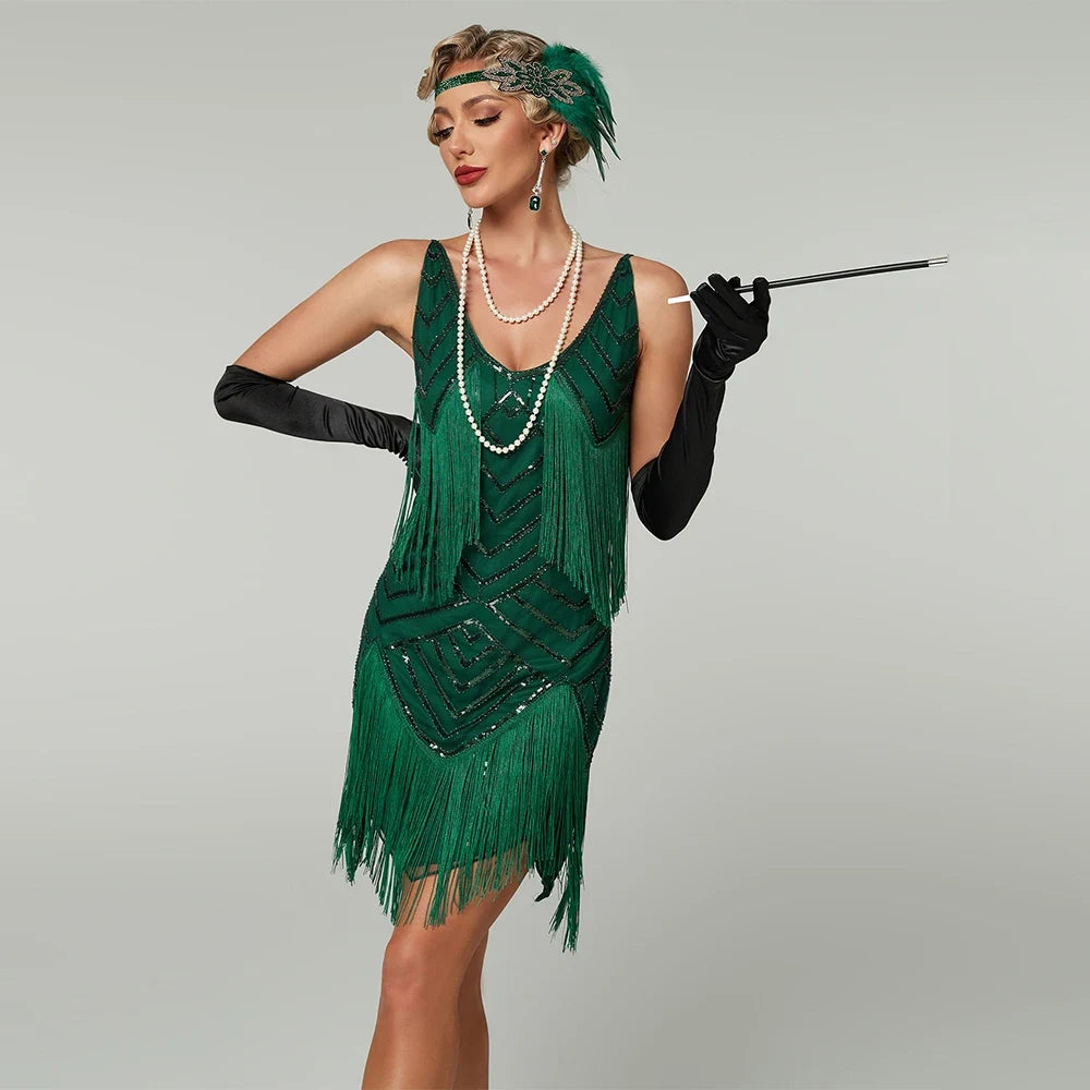 Halloween Kostüme Damenkleid Quasten Fransen Design - Image 6