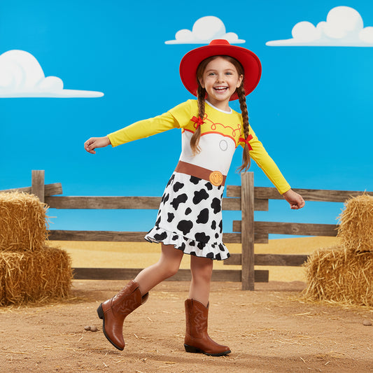 Halloween Kostüme Mädchen Cowboy Kleid Western Set - Image 7
