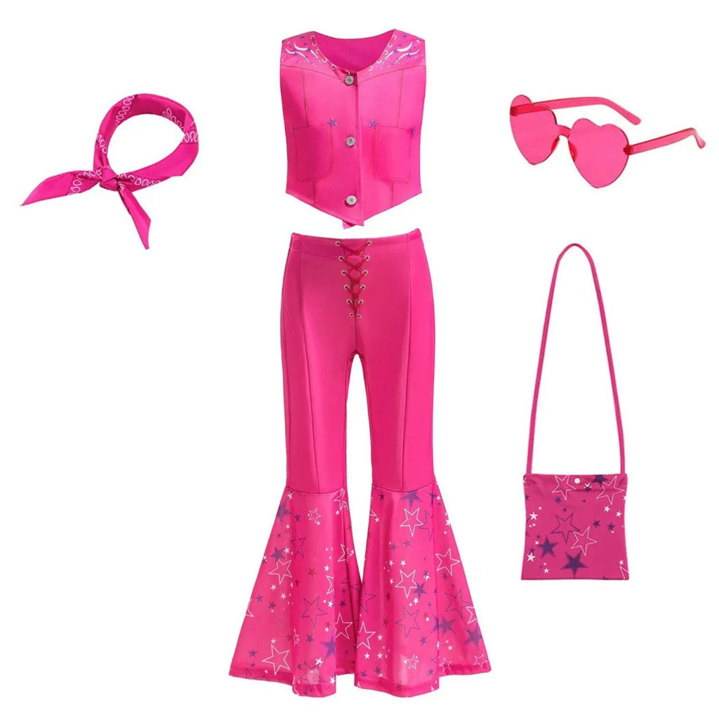 Halloween Kostüme Mädchen Disco Outfit Glitzer Schlaghose Set - Image 10