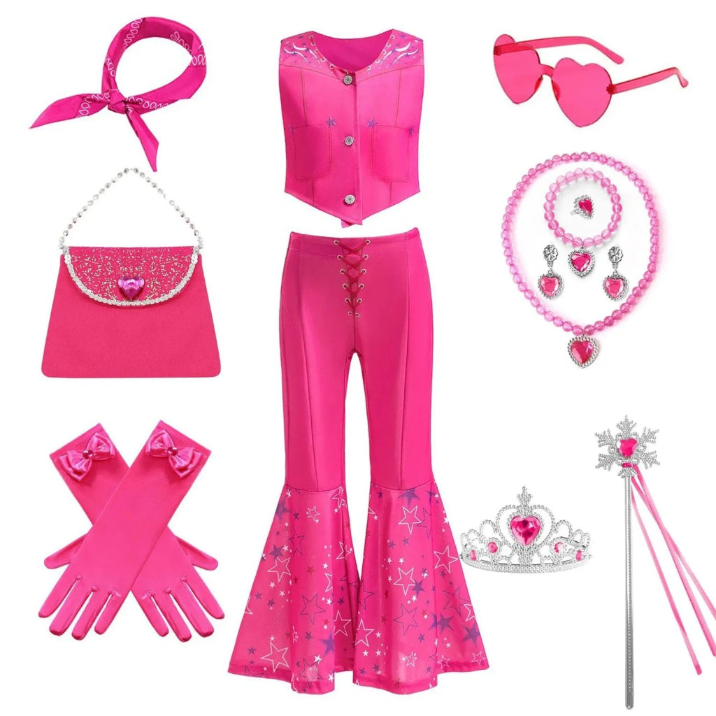 Halloween Kostüme Mädchen Disco Outfit Glitzer Schlaghose Set - Image 7