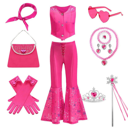 Halloween Kostüme Mädchen Disco Outfit Glitzer Schlaghose Set - Image 7