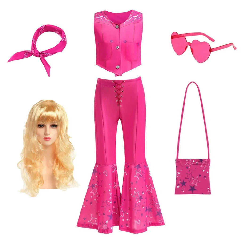 Halloween Kostüme Mädchen Disco Outfit Glitzer Schlaghose Set - Image 8