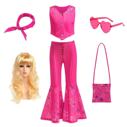Halloween Kostüme Mädchen Disco Outfit Glitzer Schlaghose Set - Image 8