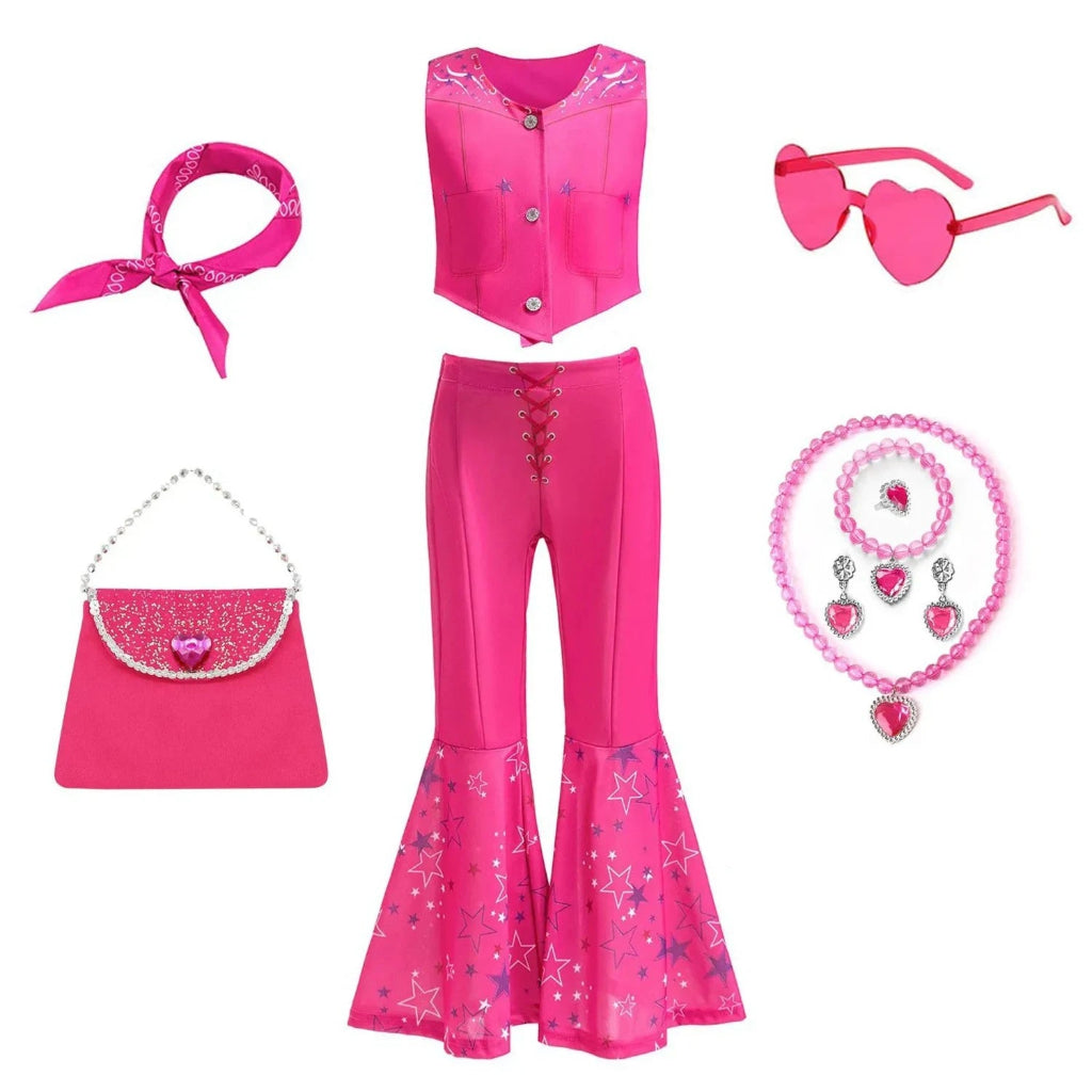 Halloween Kostüme Mädchen Disco Outfit Glitzer Schlaghose Set - Image 9