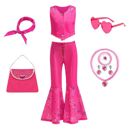 Halloween Kostüme Mädchen Disco Outfit Glitzer Schlaghose Set - Image 9