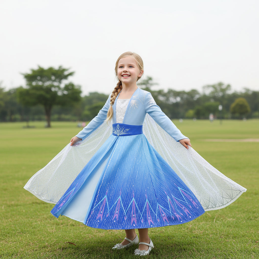 Halloween Kostüme Mädchen Kleid Eisprinzessin Set - Image 7