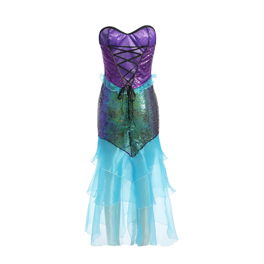 Halloween Kostüme Meerjungfrau Damen Paillettenkleid - Image 5