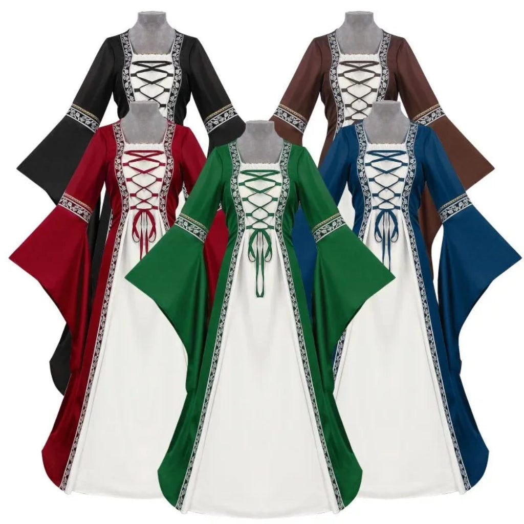 Halloween Kostüme Mittelalterkleid Schnürdesign - Image 1