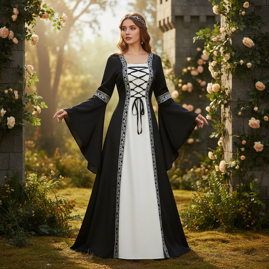 Halloween Kostüme Mittelalterkleid Schnürdesign - Image 7