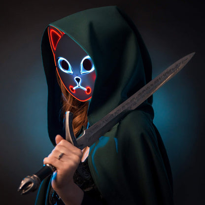 Halloween Maske LED Katzenmaske Leuchtende PVC Cosplay - Image 15