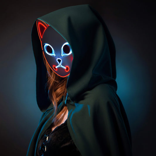 Halloween Maske LED Katzenmaske Leuchtende PVC Cosplay - Image 15