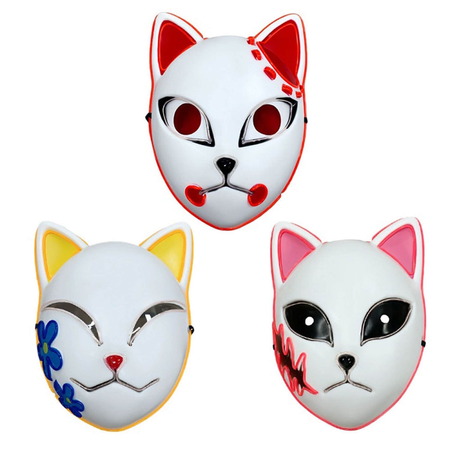 Halloween Maske LED Katzenmaske Leuchtende PVC Cosplay - Image 7
