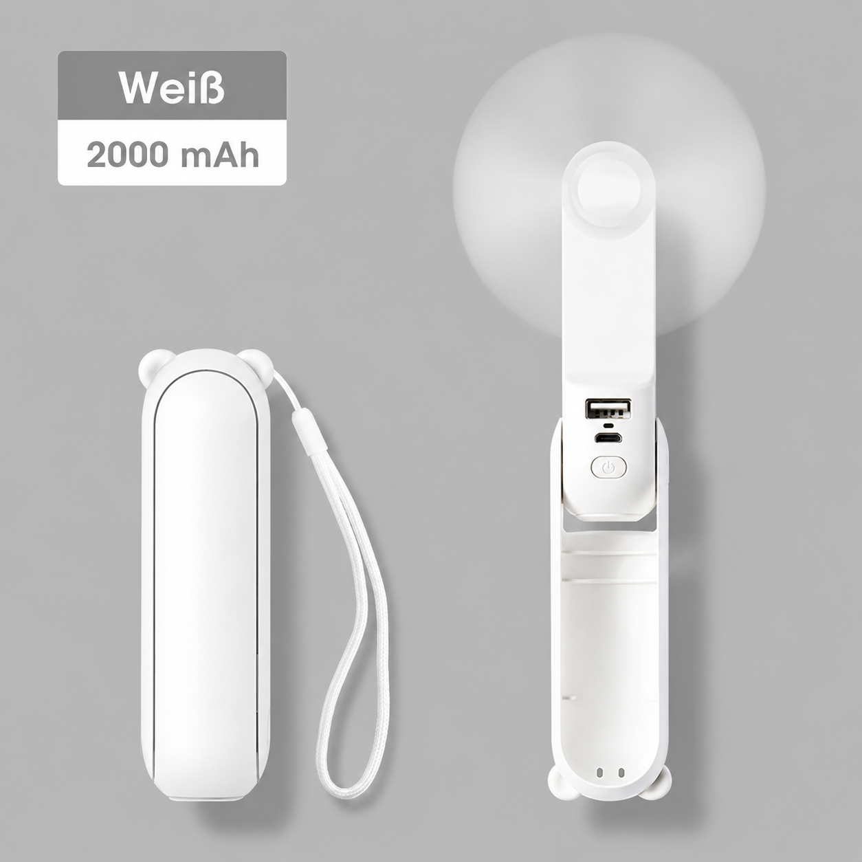 Portable Hand Fan Rechargeable Foldable USB Charging Cooling