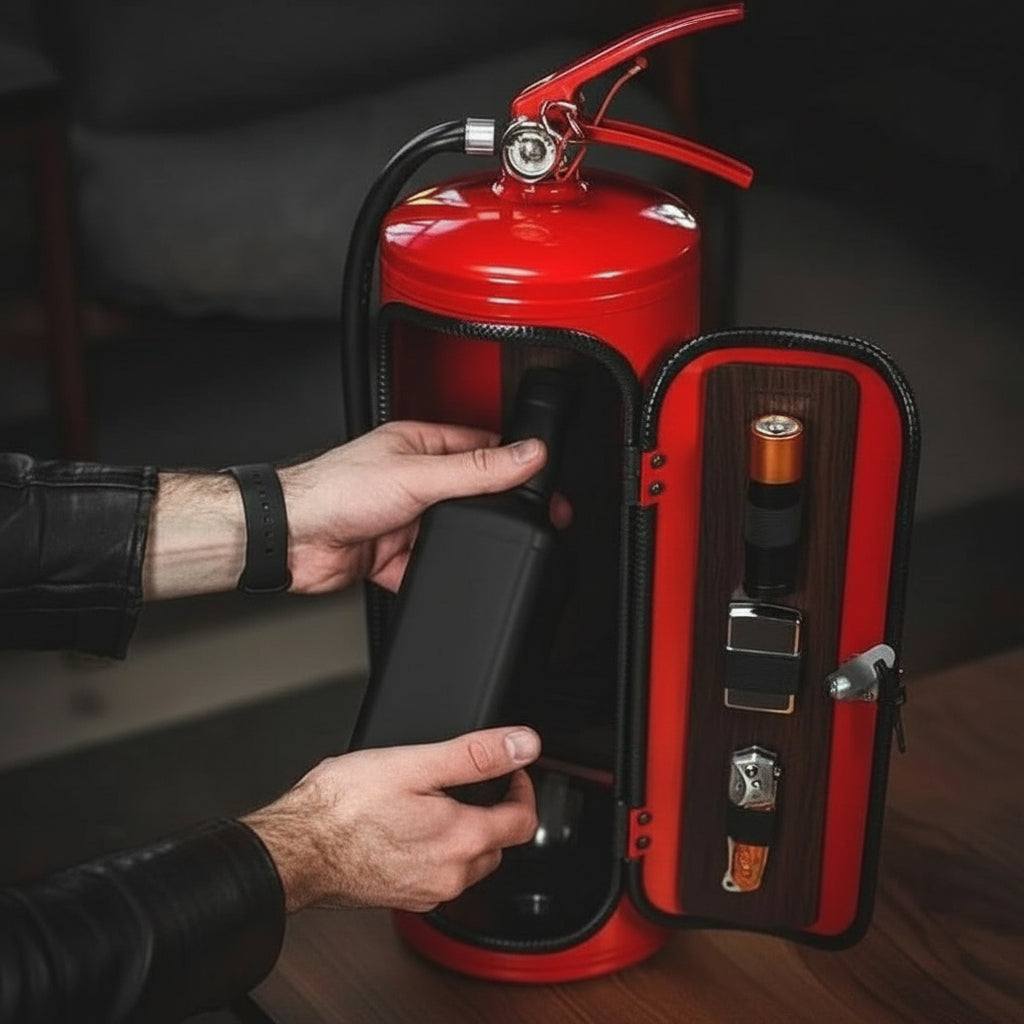 Mini Bar Extincteur Cache Bouteilles Rangement Décoratif