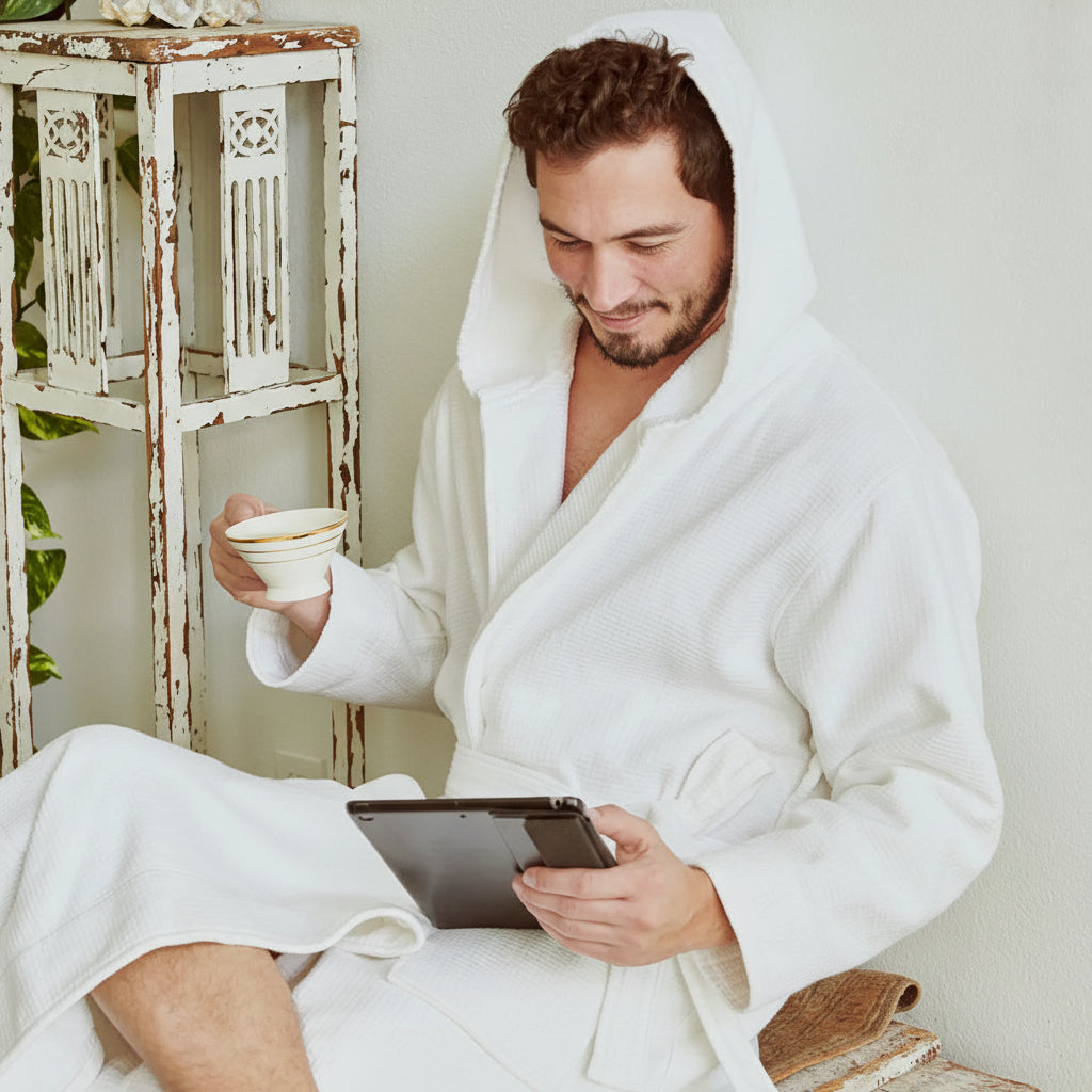 Accappatoio con cappuccio in peluche Caldo e confortevole