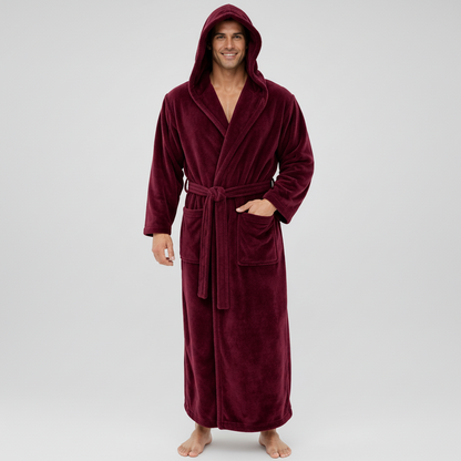 Men's Hooded Bathrobe – Soft Plush Robe for Warmth and Comfort - Image 4
