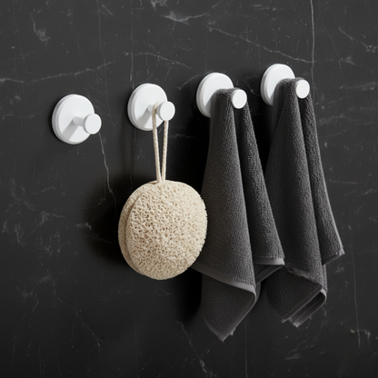 Bathroom Hooks Suction Cup Wall Towel Holder Set
