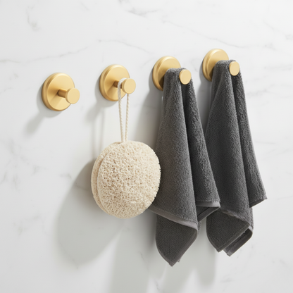 Bathroom Hooks Suction Cup Wall Towel Holder Set