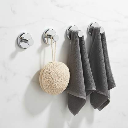 Bathroom Hooks Suction Cup Wall Towel Holder Set