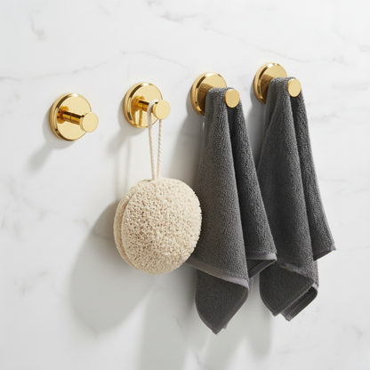 Bathroom Hooks Suction Cup Wall Towel Holder Set