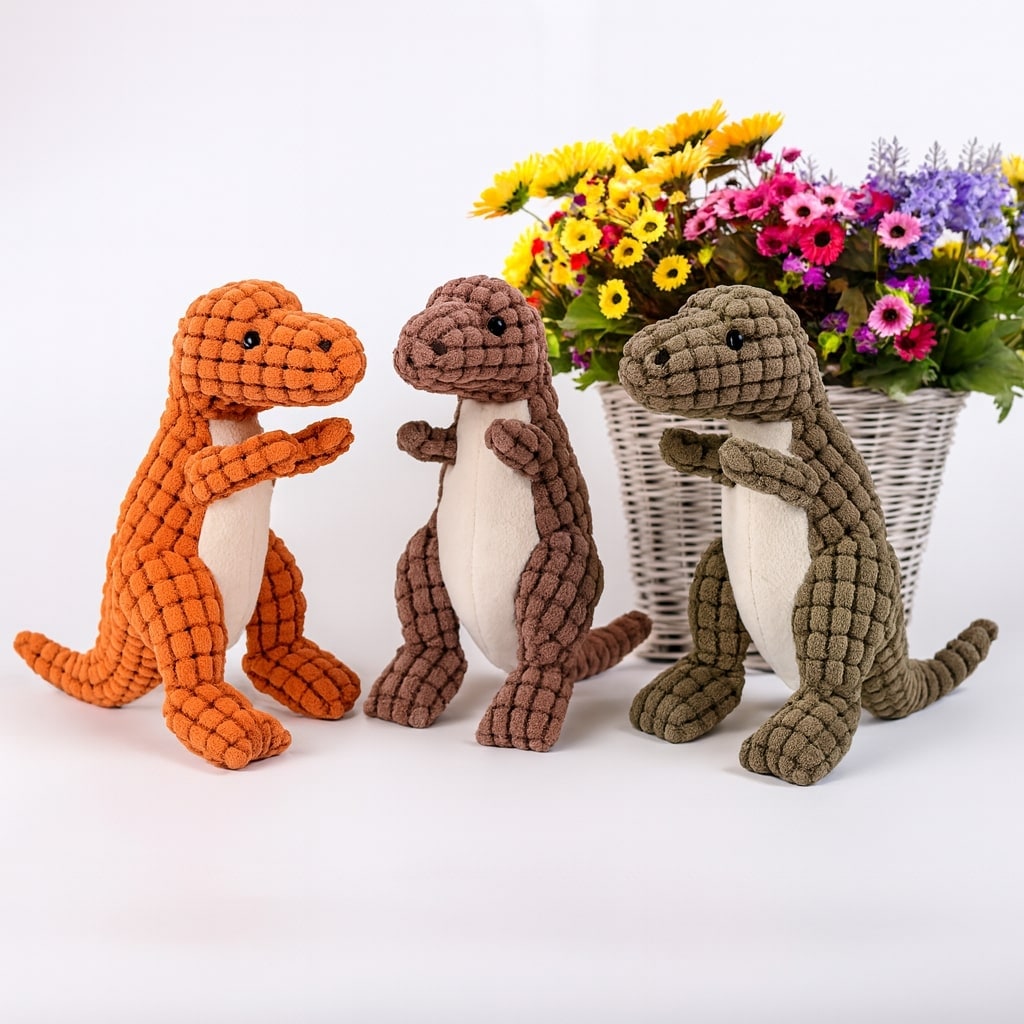 Hundespielzeug Plüsch Dinosaurier Quietschspaß - Image 2