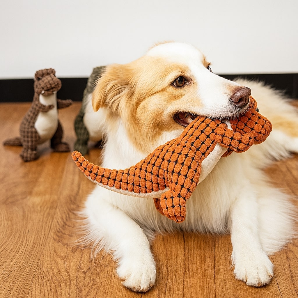 Hundespielzeug Plüsch Dinosaurier Quietschspaß - Image 3
