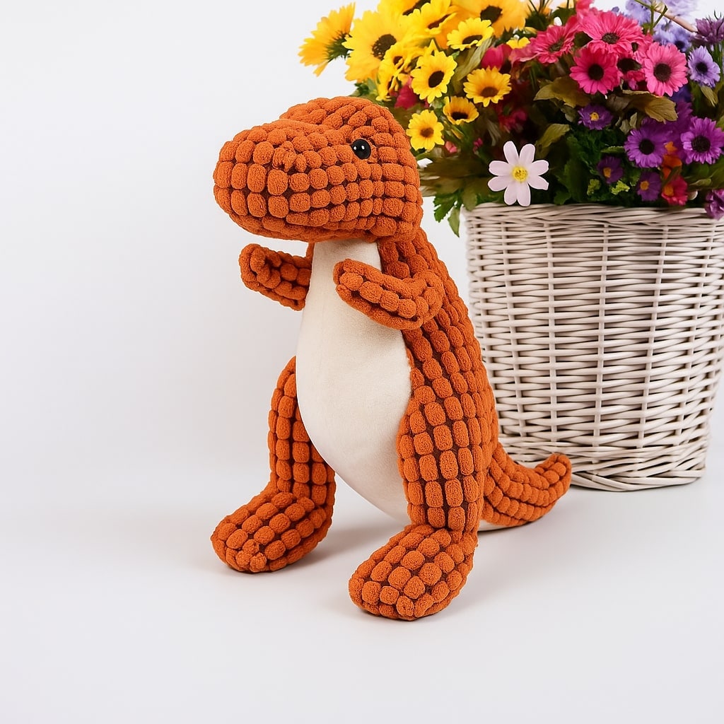 Hundespielzeug Plüsch Dinosaurier Quietschspaß - Image 5