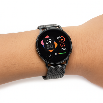 Smartwatch Damen Herren Edelstahl Armband AMOLED 42mm