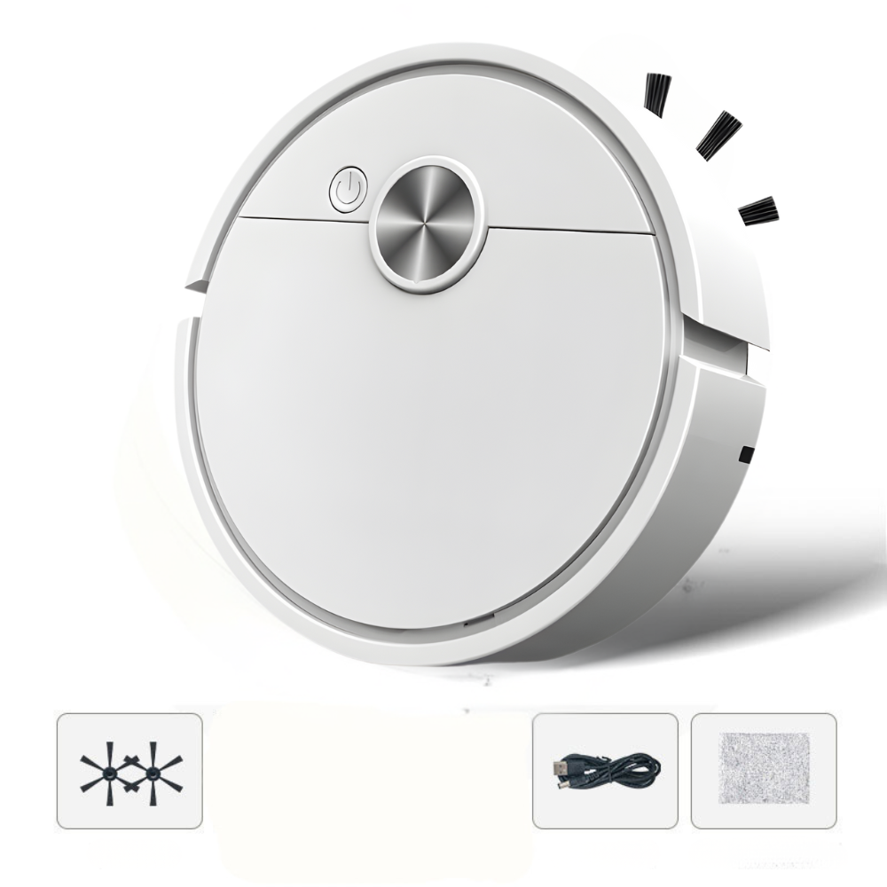 Vacuum Robot with Mopping Function Compact Quiet 3-in-1 Cleaning