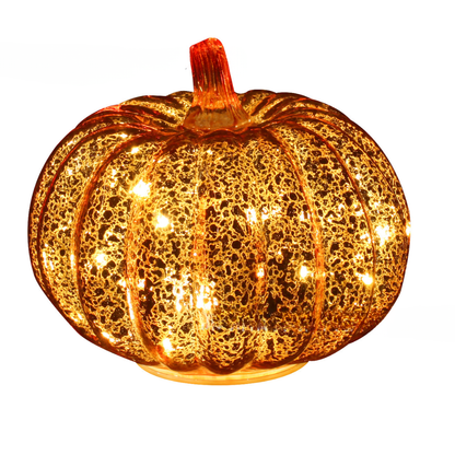 LED Kürbis Lampe Glas Herbstdeko