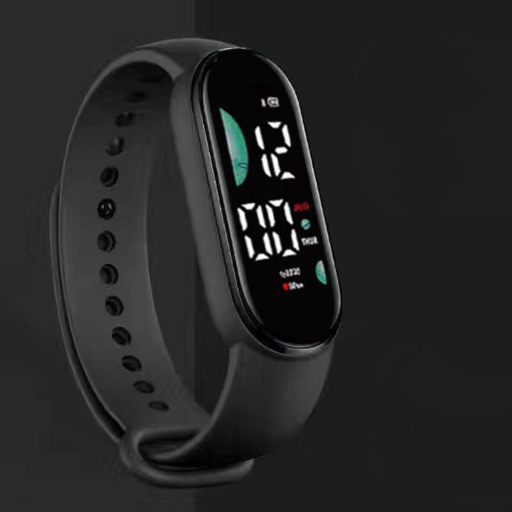 Fitness Armband Herren Damen Wasserdicht mit LED Display Uhr