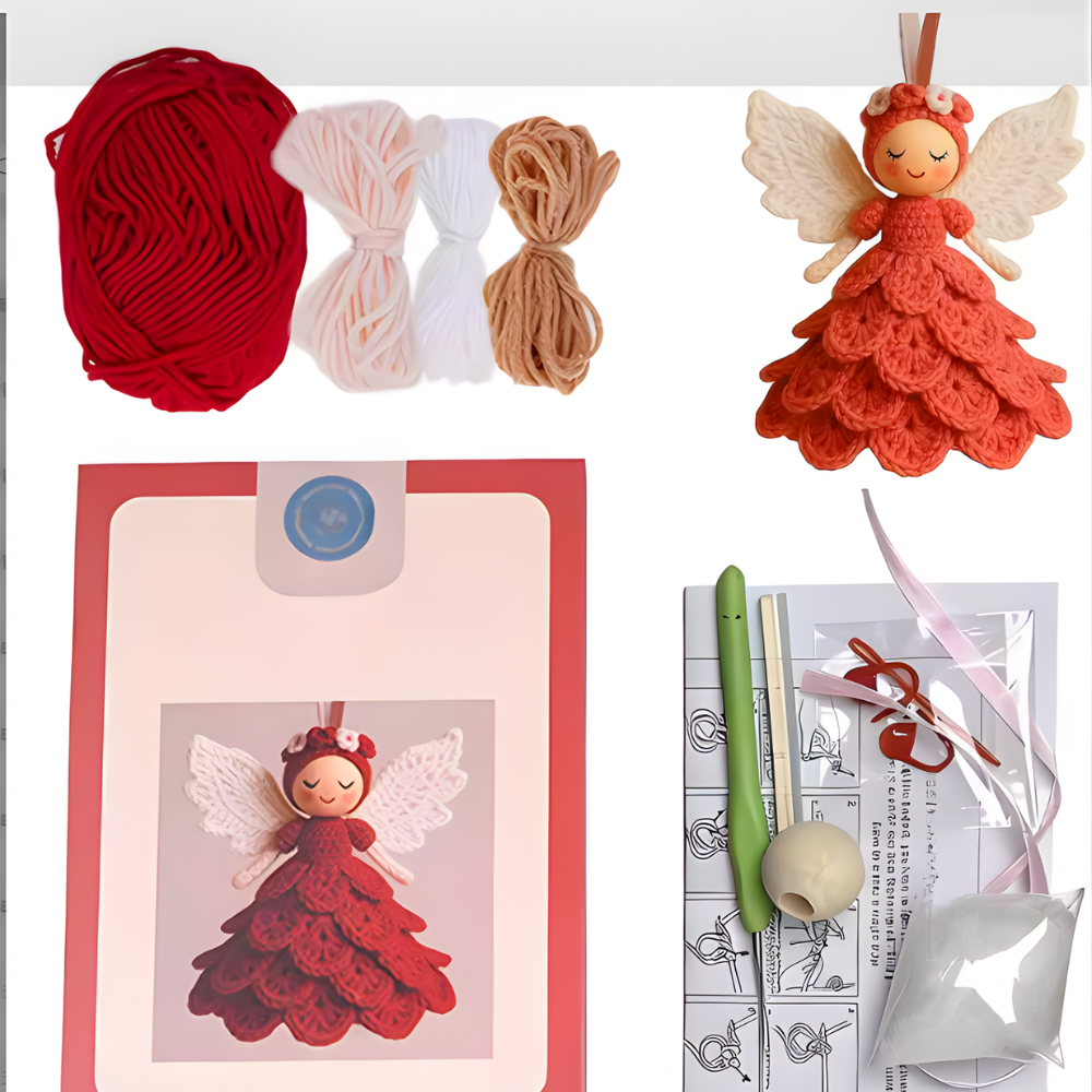 Weihnachtsanhänger Häkelset Handgemachter Engel Christbaumschmuck