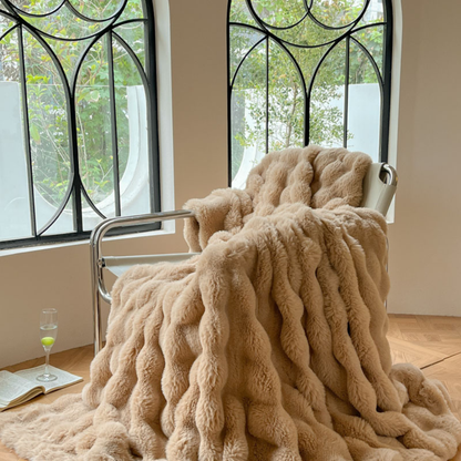Flauschige Kunstfell Decke für Sofa und Bett