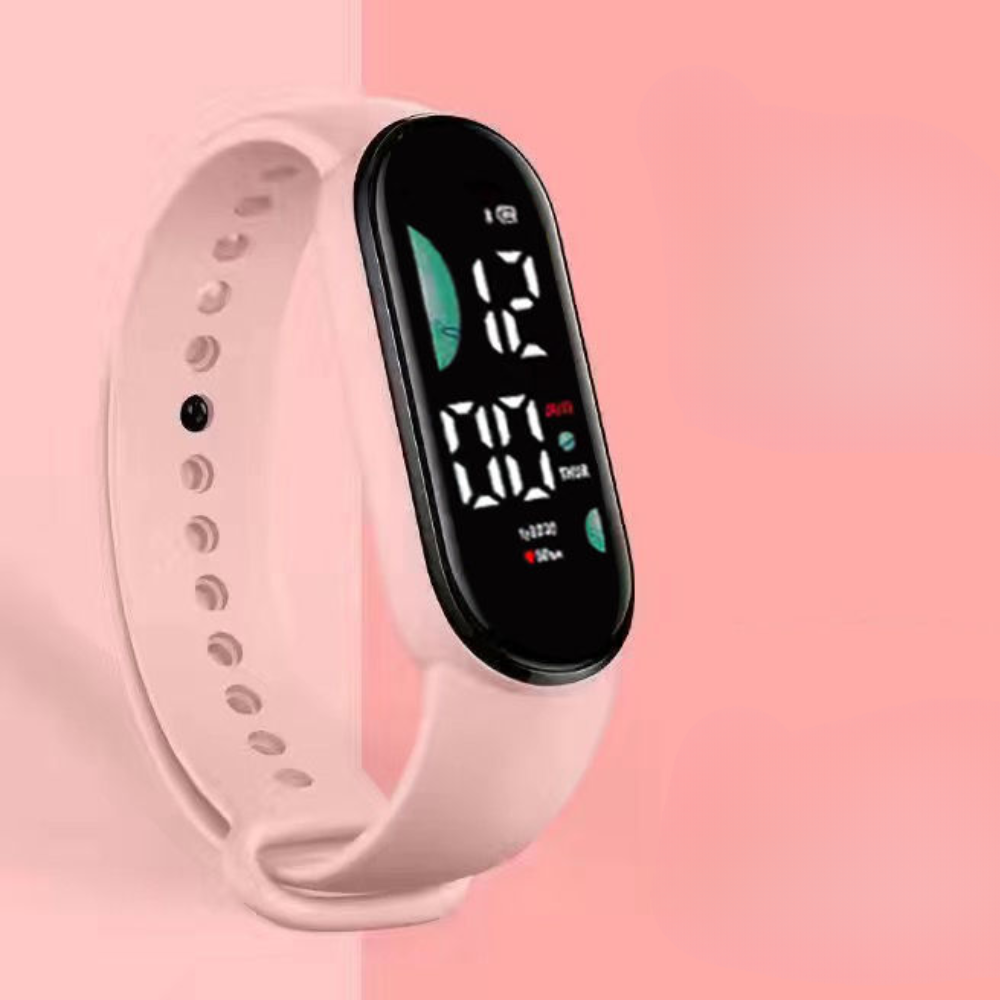 Fitness Armband Herren Damen Wasserdicht mit LED Display Uhr