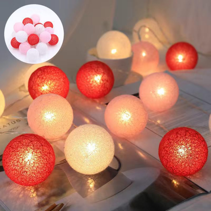 Weihnachten Lichterkette Baumwollball LED Dekoration Innen Außen