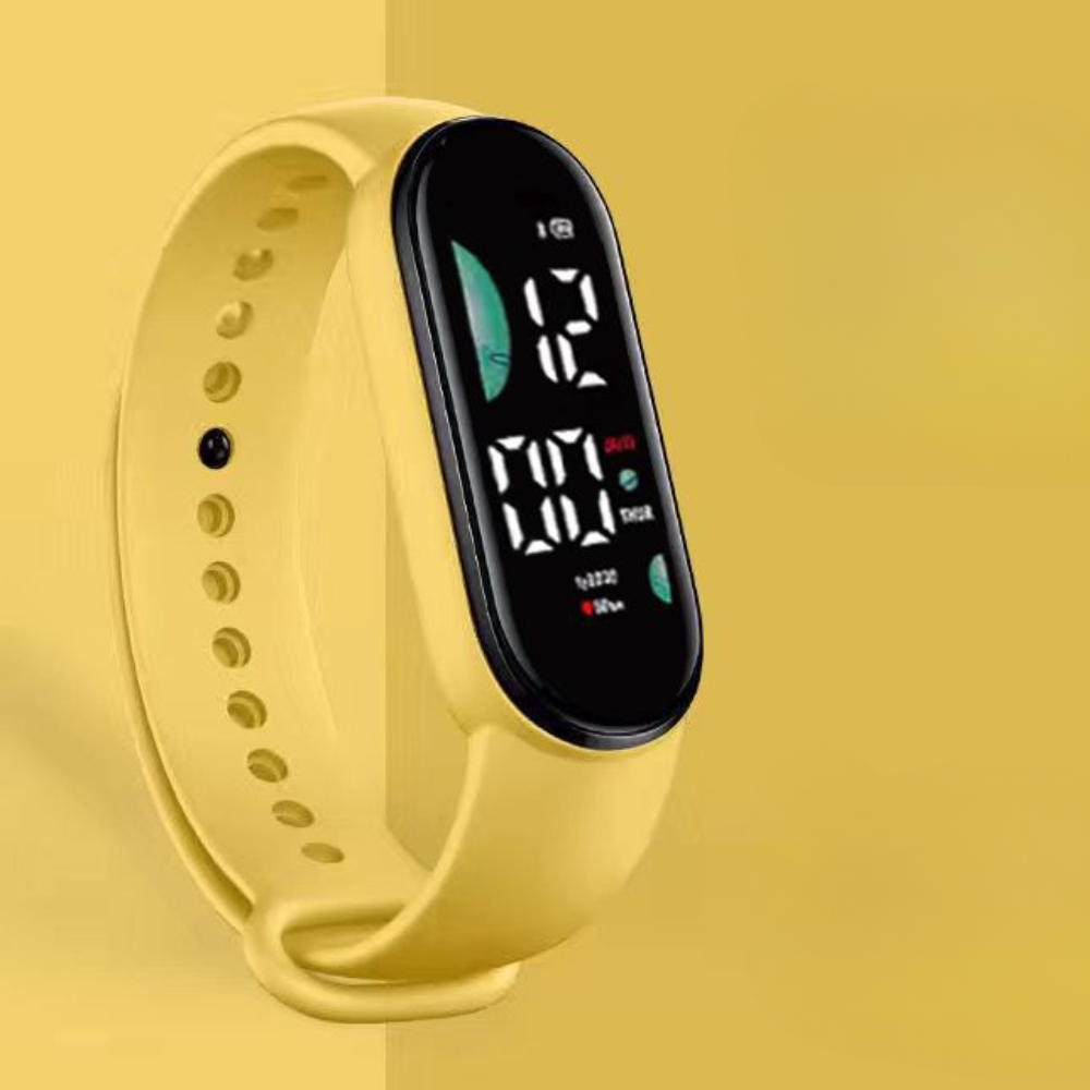 Fitness Armband Herren Damen Wasserdicht mit LED Display Uhr