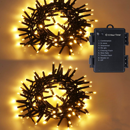 LED Lichterkette Außen Warmweiß Batteriebetrieben