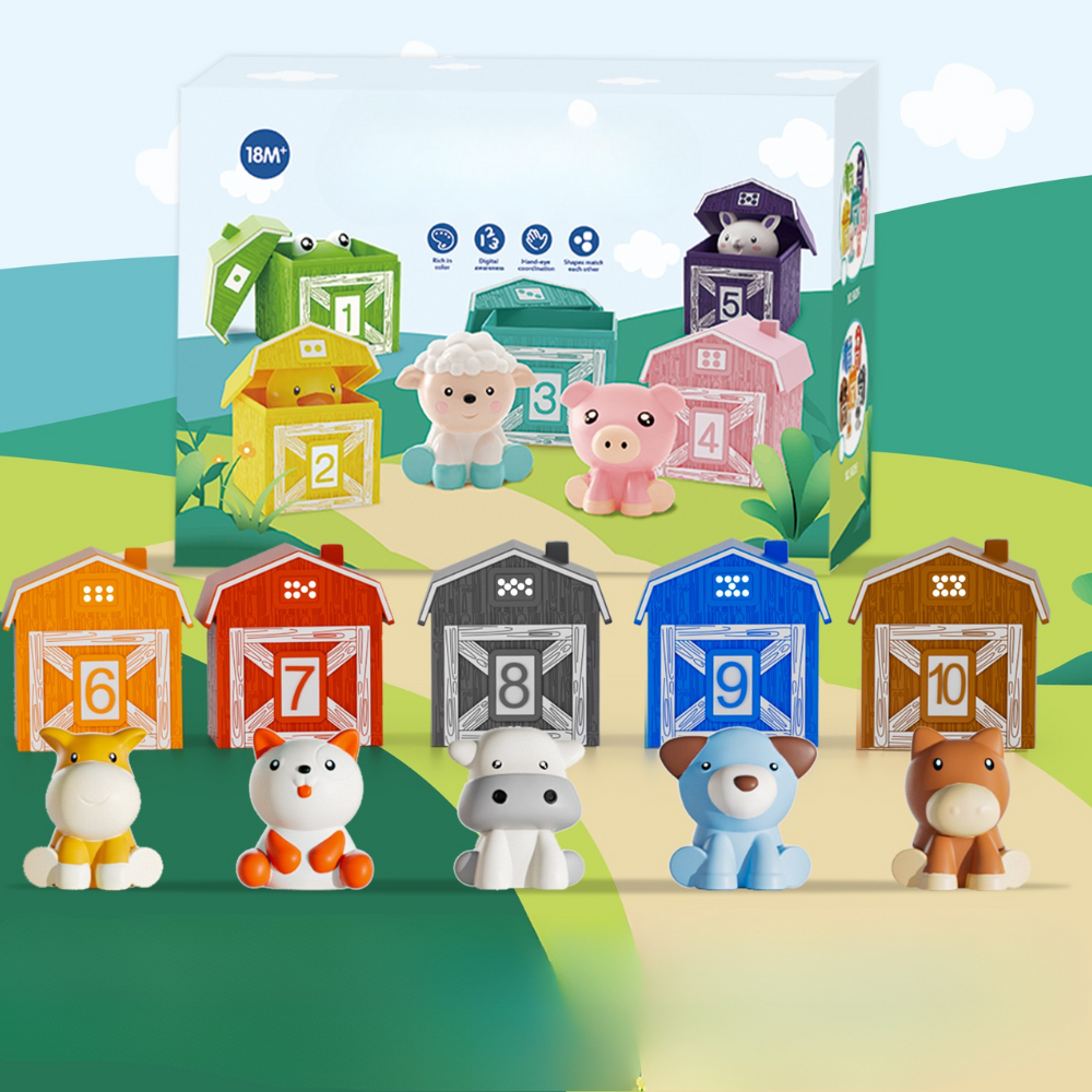 Montessori Lernspielzeug Silikon Bauernhof Tiere