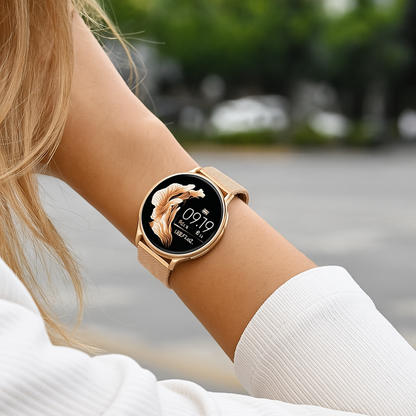 Smartwatch Damen Herren Edelstahl Armband AMOLED 42mm