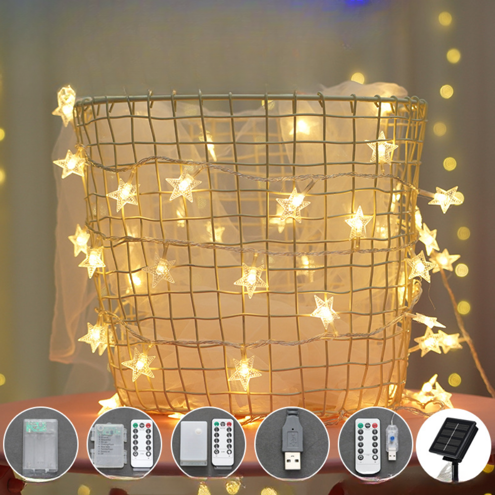 LED Stern Lichterkette Außen Weihnachten