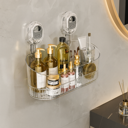 Estante de pared autoadhesivo transparente estante para ducha baño